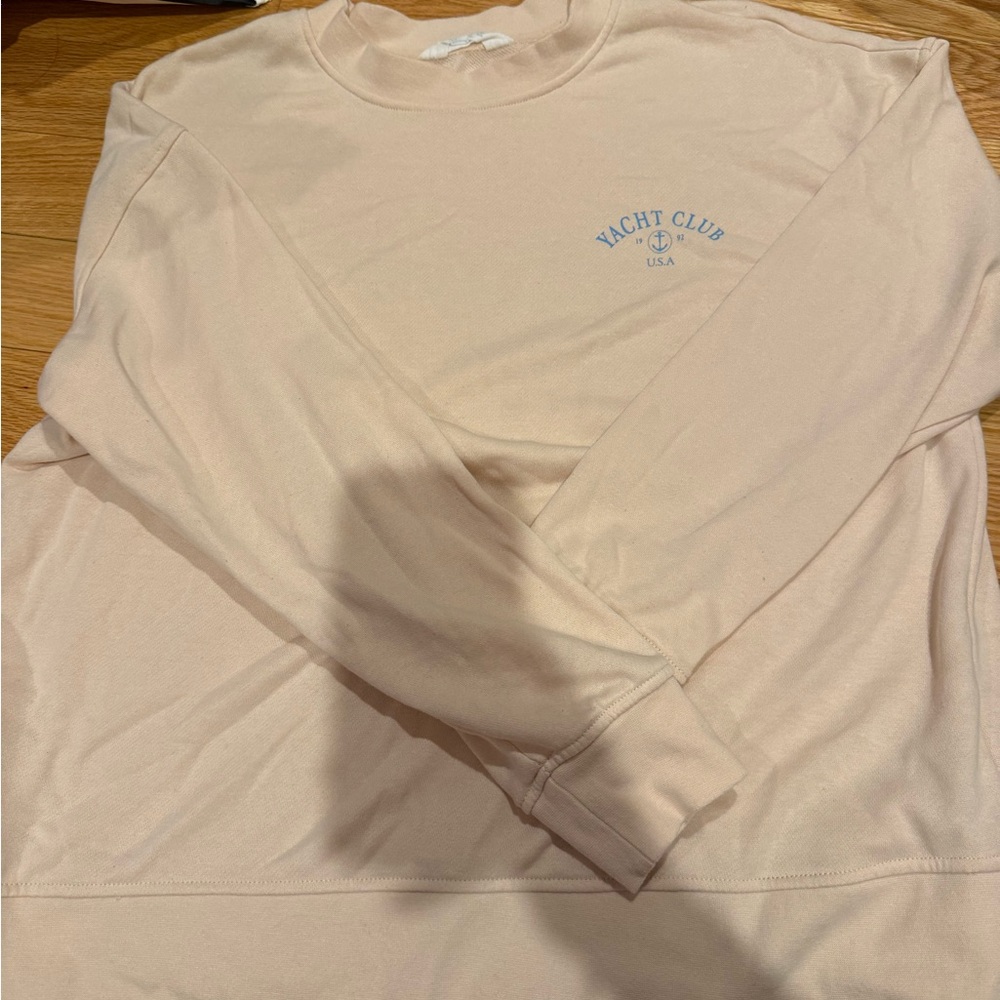 Yacht Club USA Logo Sweatshirt in Pale Pink